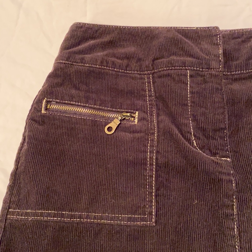 Cute INC chocolate brown corduroy mini skirt, 2 - Picture 2 of 6